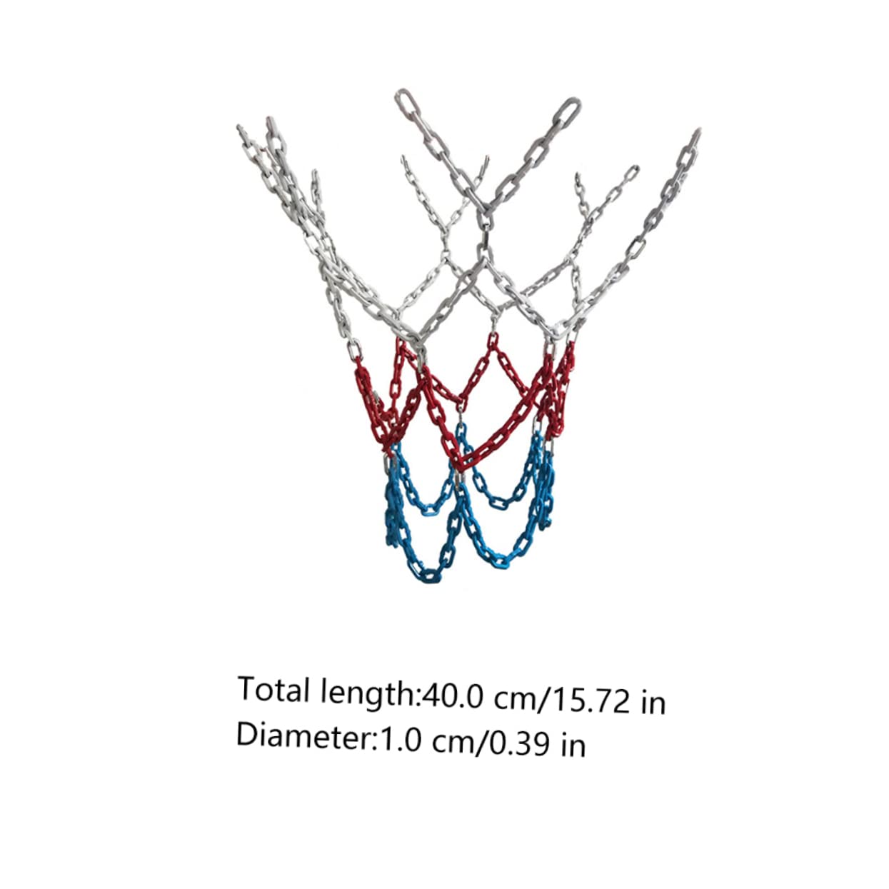 GAROZATION 1pc Chain Basketball Net All-Weather Outdoor Sports Mesh for Home and Fits Full Youth Easy Installation Sturdy and Wear-Resistant Design