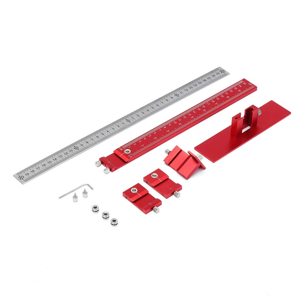 ChaRLes Czerwony stop aluminium metryczny/cal sprzęt do szafki jig 4 mm 5 mm prowadnica do wiertarki uchwyt szablon jig