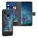 Produktbild kwmobile Hülle kompatibel mit Huawei P Smart (2019) - Kunstleder Wallet Case mit Kartenfächern Stand Galaxie Baum Wiese Blau Grau Schwarz