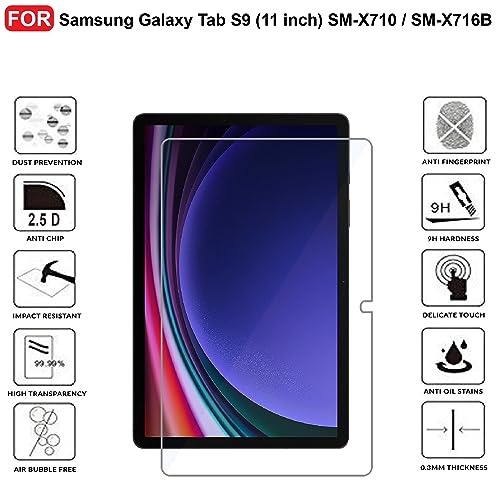 Image of CEDO Samsung Tab S9 (11 inch) Tempered Glass | Screen Protector Clear Tempered Glass for Samsung Galaxy Tab S9 (11 inch) SM-X710 / SM-X716B