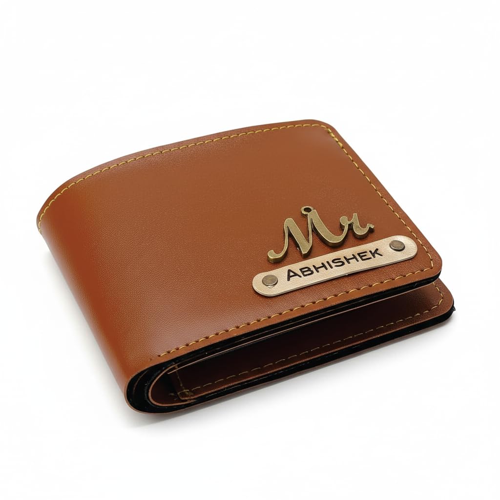 Vegan Leather Wallet for Men and Boys Customized Wallet Customise Gifts for Men | Personalized with Name & Charm Purse | Gift for Man-image-13