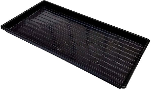 Park Seed Heavy Duty Indoor Starter Germination Tray Growing Kit for Microgreens, Herbs, and Flowers, Black, 1020 Shallow w/o Holes 2 Pack