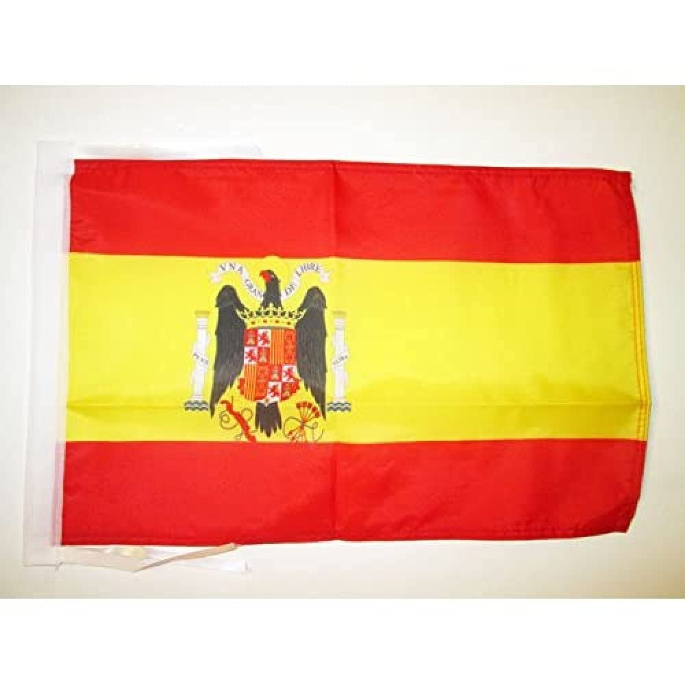 AZ FLAG - Spain under Franco 1938–1945 Flag - 18'' x 12'' - 100% Polyester Francoist Spanish Small Banner with Two Cords - Fade Resistant - Vivid Colors - 18x12 in - 45x30 Cm