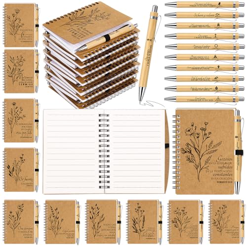 Carnets à spirales Kosiz en bambou et kraft, cadeaux chrétiens d'église