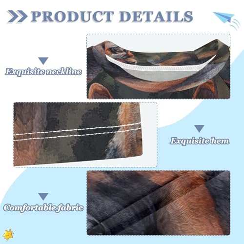 Boys Short Sleeve T-Shirts Camo Dogs Shepherd Rashguard Kids Swim Shirts Sun UPF 50+3