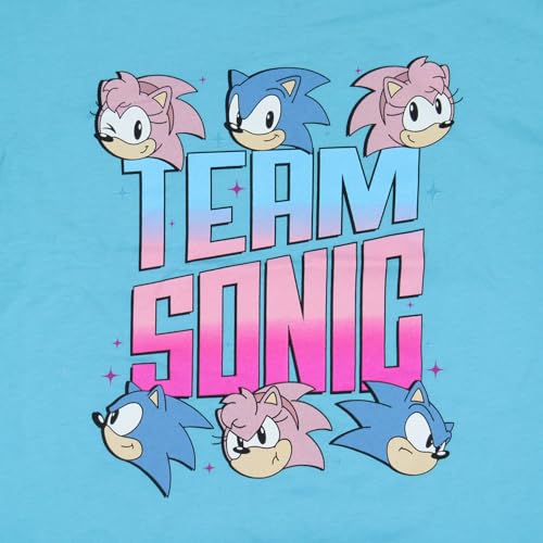 Mad Engine Sonic The Hedgehog Girl's Sonic and Amy Rose Team Sonic Kids Short-Sleeve Graphic Print T-Shirt2