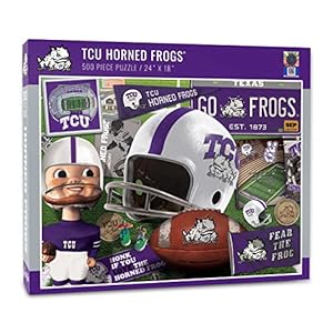 YouTheFan NCAA TCU Horned Frogs Retro Series Puzzle – 500 Pieces, Team Colors, Large