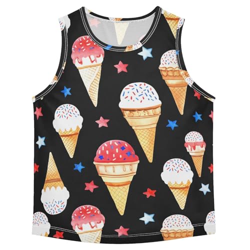 J JOYSAY Icecream Star Shape Black Boys Tank Top Sleeveless Muscle Shirts Quick Dry Kids T-Shirts 3-15T