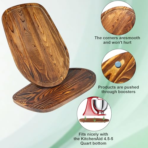 Image of GuanQiao Food-Grade Bamboo Slider for KitchenAid 4.5-5 Qt Tilt Head Stand Mixer, Appliance Sliding Mat for Kitchenaid Artisan, Kitchen Countertop Storage Accessories Mixer Moving Tray Attachments