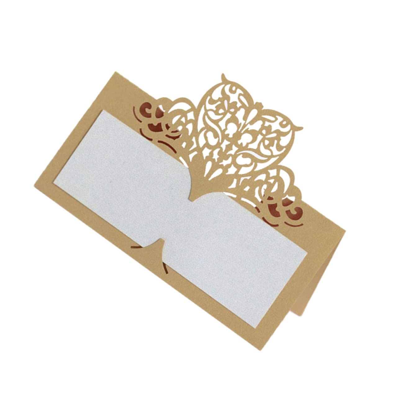 STOBAZA 3 Sets Stabiler Papier Tischkarten Für Hochzeit Party Bankett Beige Golden Finish 50 Stück * 3