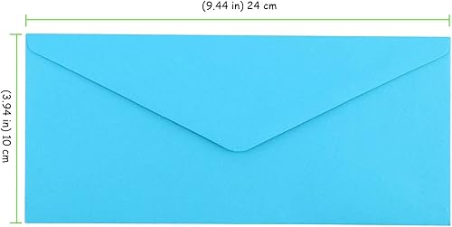 Miniatura 2 de TAICHEUT Paquete de 400 sobres azules con solapa en V de 9 x 4 pulgadas, sobres de negocios para cartas, postales, tarjetas de felicitación e