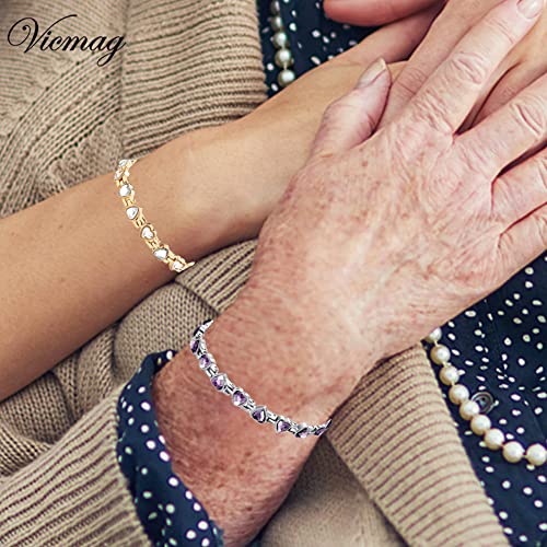 Vicmag Magnetic Bracelet For Women Titanium Steel Ultra Strength Magnet Bracelet Crystal Gift For Her (Adjustable Size) #TOP2