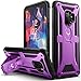 Galaxy S9 Case, YOUMAKER Heavy Duty Protection Kickstand with Built-in Screen Protector Shockproof Case Cover for Samsung Galaxy S9 5.8 inch (2018 Release) - Metallic Purple