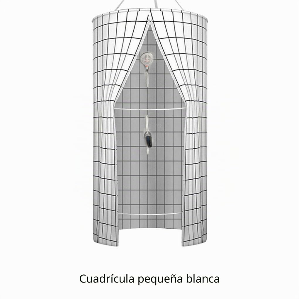 Cortina de Ducha Plegable y almacena en Segundos para el hogar, baño, Cortinas de Ducha de poliéster para baño, Ducha, Blanco