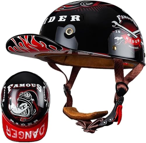 Casco moto abierto estilo retro para motos custom con visera y homologación
