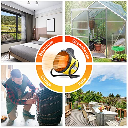 Electric Patio Heater - Greenhouse Fan, Heater Portable Space Heater, Adjustable Thermostat, For Greenhouse, Garage, Office, Workplace, Ptc Fast Heating, Electric Ceramic Heaters,Metal Base #TOP6