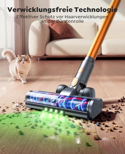SMOTURE SMOTURE Akku Staubsauger, 50.000 Pa, 65 Min Laufzeit für zu Hause, Leichter Staubsauger Kabellos mit Flexschlauch, Anti-Tangle-Bürste, Herausnehmbarer Akku für Tierhaare, Teppiche, Hartböden und Auto - Designansicht 6 | Tages Deals