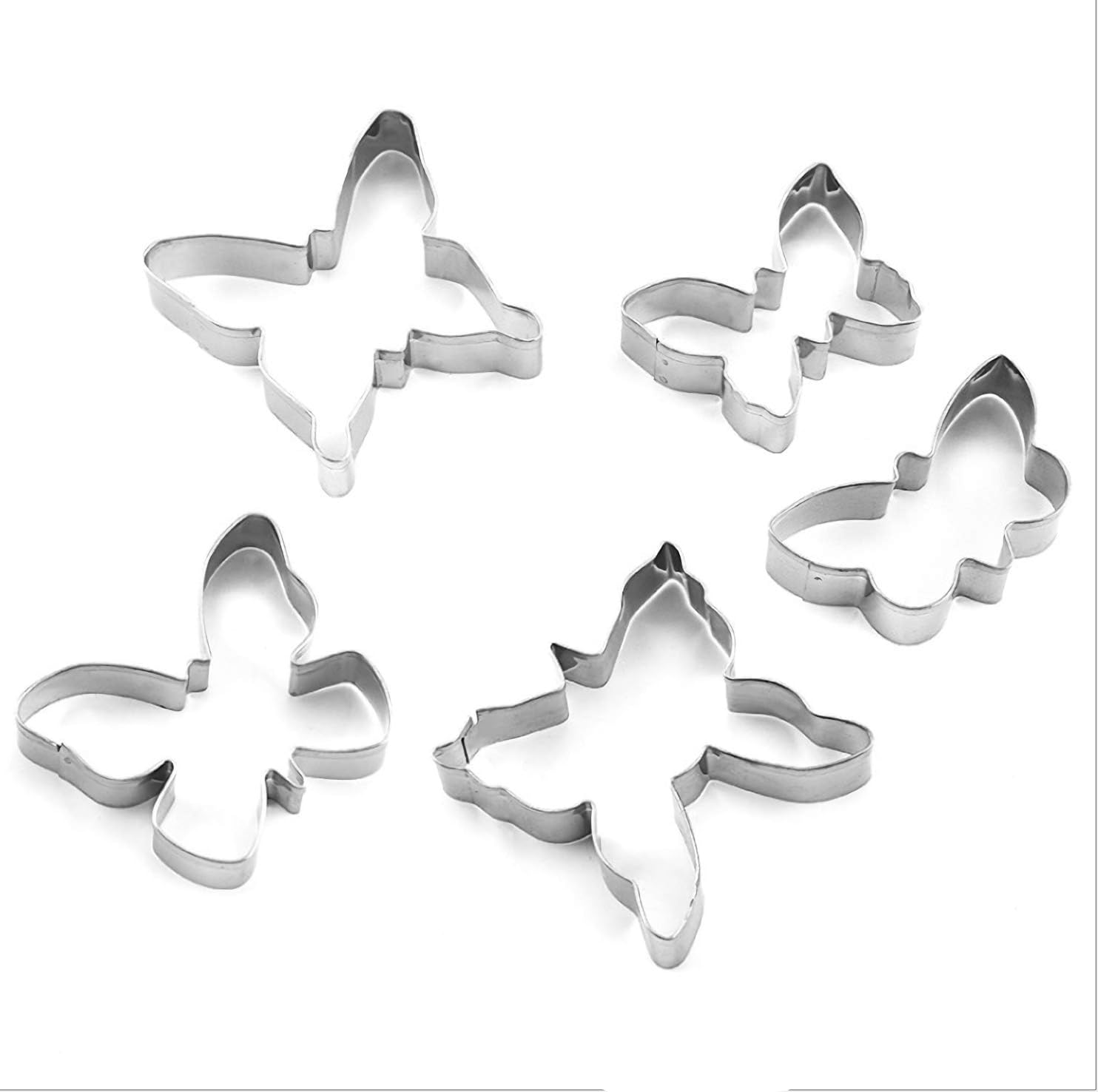 Sweet seven Stainless Steel Butterfly Cookie Cutter Set - 5-Piece Mini Kit for DIY Baking, Cake Craft, Pastry Decoration - Bake with Delight!