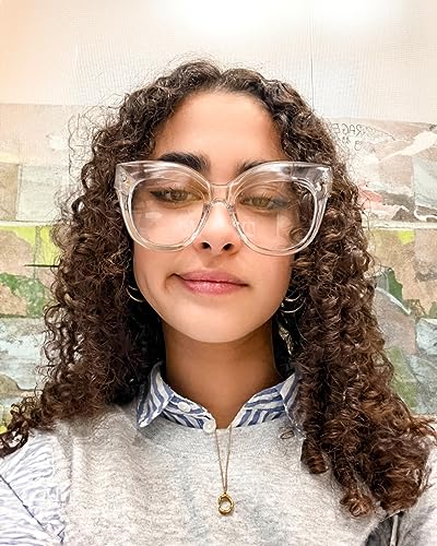 Image of FEISEDY Cat Eye Blue Light Glasses Oversized Vintage Chunky Computer Glasses for Women Hipster Party B0026