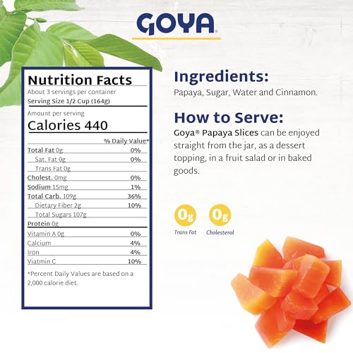 Goya 03087 Dulce De Papaya (Papaya Slices In Heavy Syrup) 4 Pack thumb #2