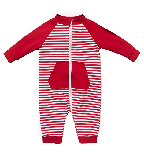 Toddler Girl One Piece Zip Swimsuit Long Sleeve with UPF 50+ Sun Protection (Red, 24-36Months/ 98cm)