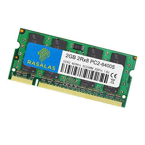 Image of Rasalas PC2-6400 DDR2 800 Sodimm DDR2 4GB Kit (2x2GB) PC2 6400S 2RX8 1.8V CL6 RAM Memory Modules for Laptop Computer