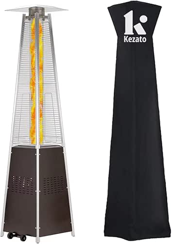 Patio Heater, KEZATO Outdoor Pyramid Patio Heater with Cover and
