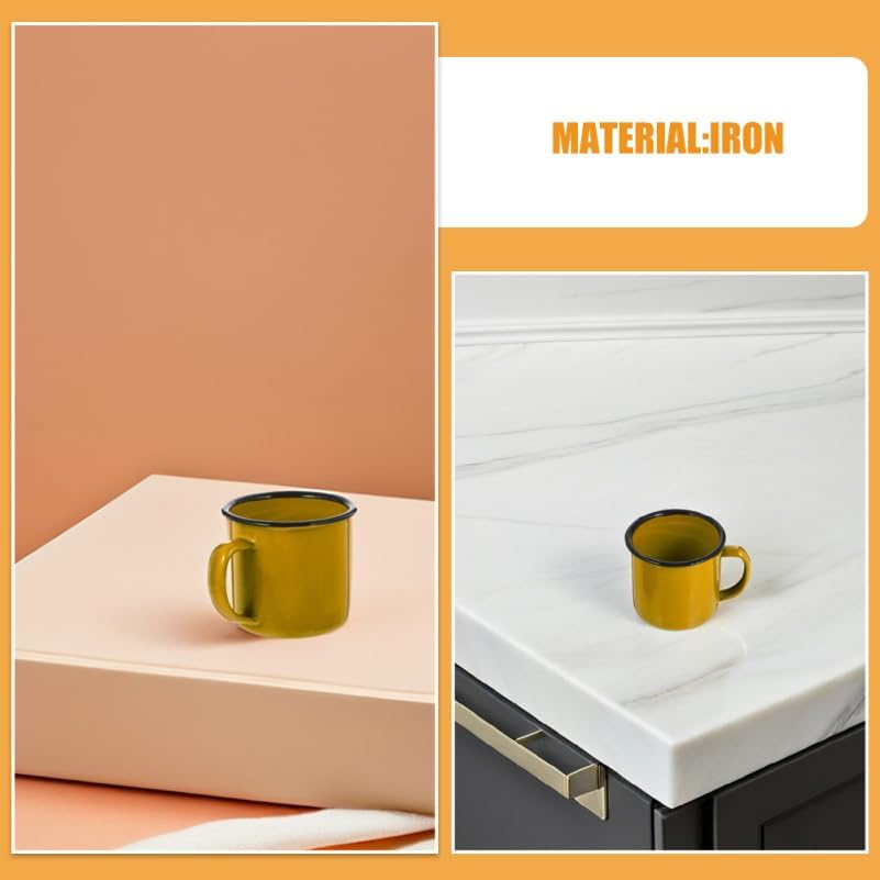 Cabilock 2pcs Enamel Mug Set Vintage Style Camping Mugs with Comfortable Handle Enamel Cups for Indoor Outdoor Coffee Tea Water - Image 3