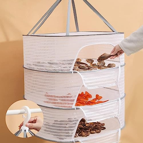 Image of Hanging Drying Netting Fish Net Drying Rack for Vegetables Clothes Underwear 50x70cm Three Layer|Hydroponics & Seed Starting |Tents Tarps & Shelves|1 Drying Net Basket