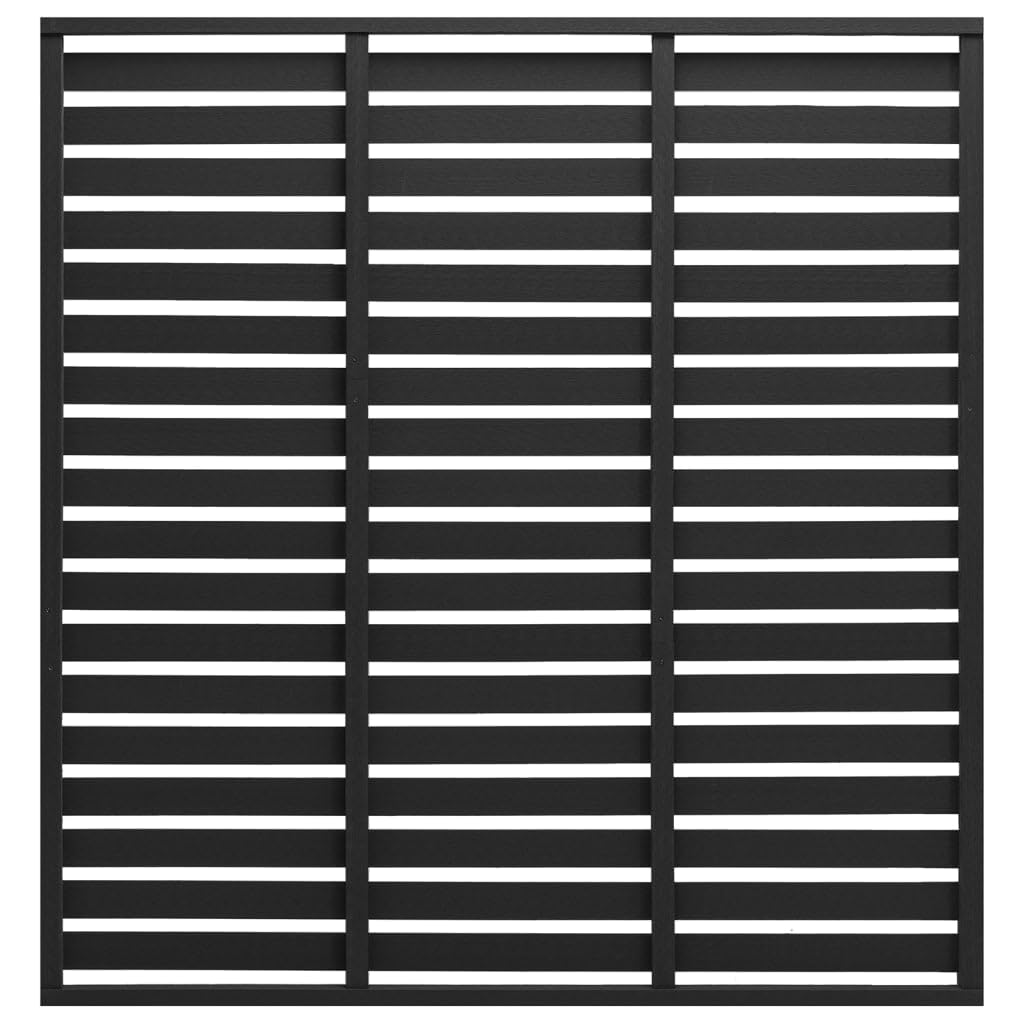 WPC Sichtschutzzaun 180x180 cm Schwarz, Horizontales Zaunelement für Garten und Terrasse, Witterungsbeständiger Windschutz und Gartenzaun aus Holz-Kunststoff-Verbundwerkstoff