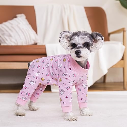 Image of Pink Dog Recovery Suit Female Male for Small Medium Dogs,Dog Surgical Recovery Suite Bodysuit After Surgery Zipper On Back Puppy Cat Long Sleeve Onesies Bodysuit After Surgery Wound Protective