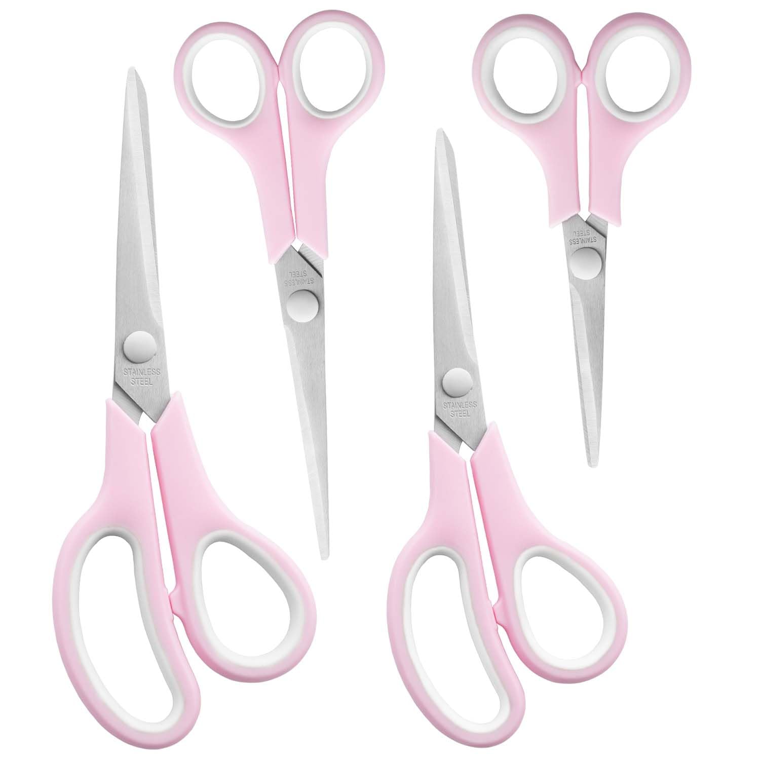 Photo 1 of Rotbackmin Craft Scissors Set - 4pc, Stainless Steel, Comfort Grip, Pink