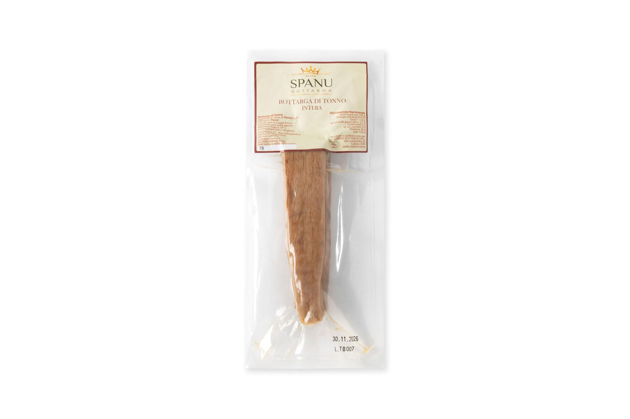 1 x 200 - Bottarga di Tonno - Prodotto Tipico Sardo - Trancio 200gr - Giovanni Spanu