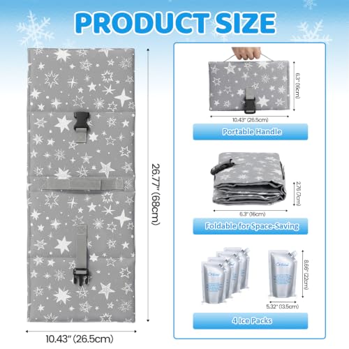 Image of Orzbow Car Seat Cooling Pad with Removable Ice Packs for Baby Toddler,Grey