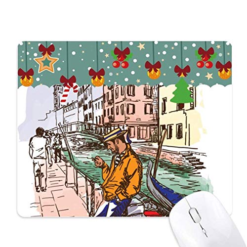Tapis de souris en caoutchouc durable avec impression paysage de Venise HD