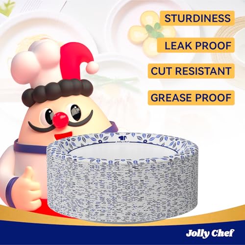 Image of JOLLY CHEF 10 inch Disposable Paper Plates 140 Count, Soak Proof, Cut Proof, Heavy Duty Paper Plates for Everyday Use