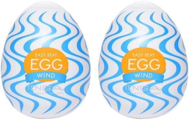 TENGADisposable, One-Time Use Easy Beat Egg Male Portable Pleasure Device, Wind (Pack of 2)