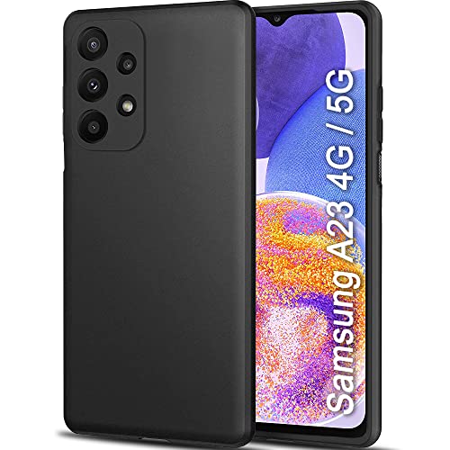 Image of TheGiftKart Sleek Back Cover Case for Samsung Galaxy A23 4G / A23 5G | Slim Fit Protective Design | Ultra Matte Finish | Camera Protection Bump | Soft Silicon Cover for Samsung A23 / A23 5G (Black)