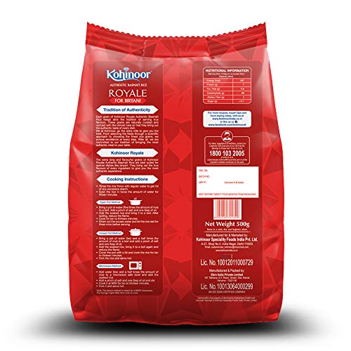 Image of Kohinoor Royale Authentic Basmati Rice, 500 g Pack