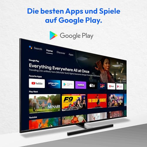 MEDION X16507 (MD 31173) 163,9 cm (65 Zoll) QLED Fernseher (Android TV, 4K, Dolby Vision HDR, Dolby Atmos & DTS X, Netflix, Prime Video, Smart TV, integr. Subwoofer, Google Chromecast & Assistant) – Bild 4