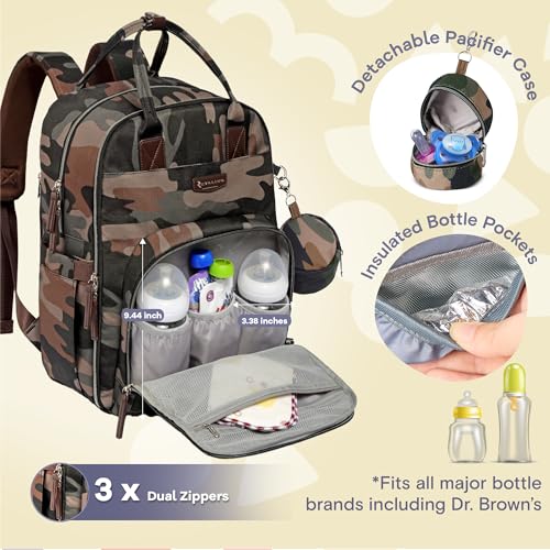 image for RUVALINO Diaper Bag Backpack, Multifunction Travel Pack Maternity Baby