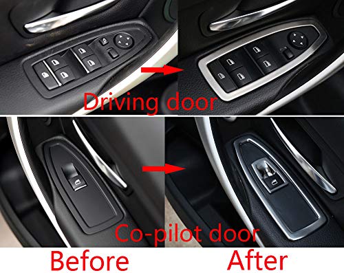 Eiseng 5Pcs Window Lift Button Cover Trim For Bmw 3 Series F30 320I 328I 330I 335I 2016 2017 2018 F34 3Gt Gran Turismo (Abs Chrome) #TOP6