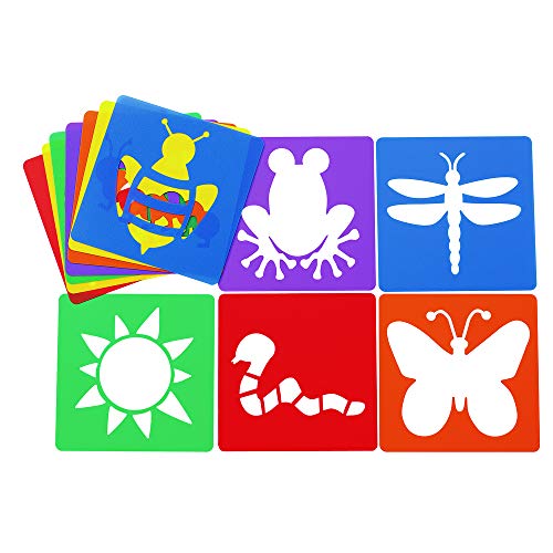 Colorations Garden Shapes Stencils for Kids, 8 inches, Jumbo, Sturdy, Quality, Washable, Paint, Draw, Spray, Classroom, Arts & Crafts, Teacher, Educational