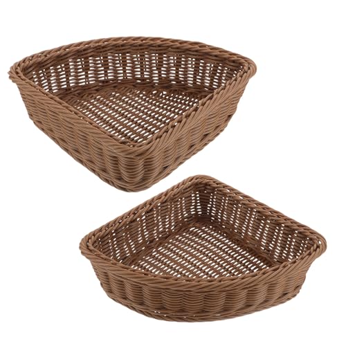 Cesta de almacenamiento triangular HOMSFOU (2 piezas) de plástico resistente para esquinas 2