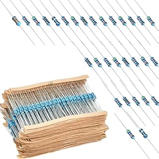 DAOKAI 600 Pcs Metal Film Resistor Kit Assorted Kit 30 Values Metal Film Resistor Resistance 1/4 W 1ohm-10Mohm 1% Tolerance, for Electronic Equipment