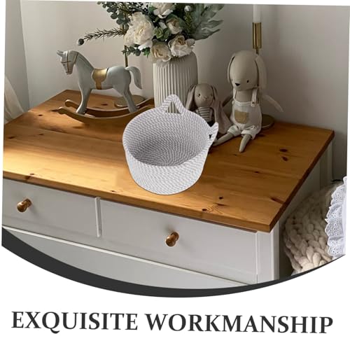 Cesta decorativa de algodón tejida a mano con acabado elegante 8