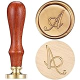 Letter A Wax Seal Stamp, Yoption Vintage Retro Brass Head Wooden Handle Alphabet Letter A Classic Sealing Wax Seal Stamp (A)