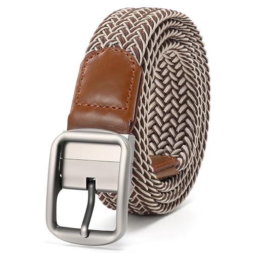 Image of Mile High Life | Braided Stretch Elastic Belts | Pin Oval Solid Black Belt Buckle | PU Loop End Tip Men /Women /Junior Belt