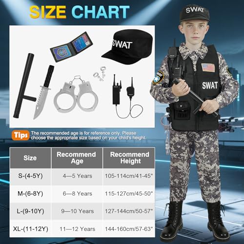 Disfraz Completo SWAT Policía para Niños y Niñas miniatura 6
