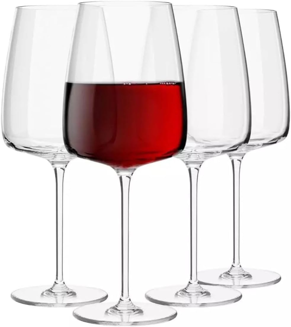 Krosno Red Wine Glasses, Set of 4, 20.3 oz, Modern Collection, Versatile and Durable Crystalline Glass, Pristine Clarity and Long-Lasting Shine, Dishwasher Safe, Made in Europe